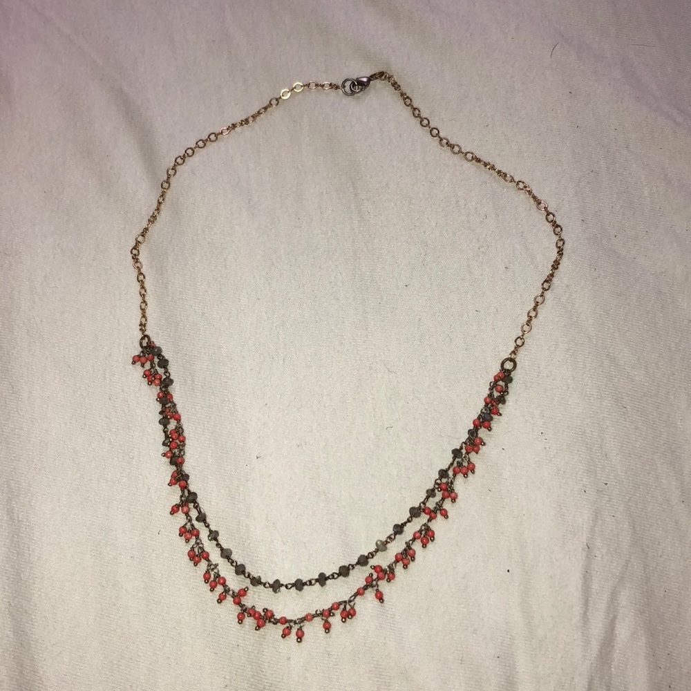 Gold beaded necklace
